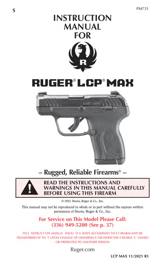 Ruger LCP MAX Owner's Manual